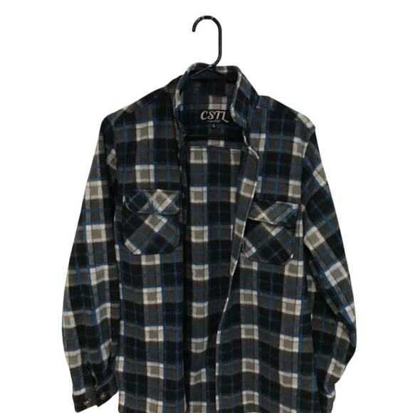 CSTL Blue Grey Checkered Flannel - Picture 1 of 4